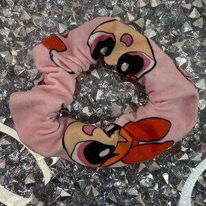 Powerpuff Girls hair scrunchie orange red Pink Cartoon Character Scrunchie tie